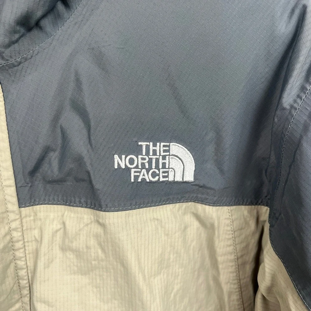 VTG The North Face Jacket Men's L Gray Tan Nylon Insulated Hooded Waterproof Y2K